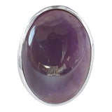 Cabochon Amethyst Silver Rings