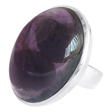 Cabochon Amethyst Silver Rings