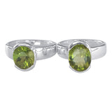 Peridot Faceted Comet Rings