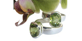 Peridot Faceted Comet Rings