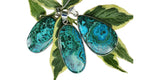 Conchoidal Azurmalachite Silver Pendant and Chain