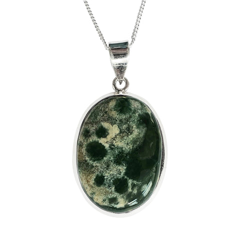 Neptune Ocean Jasper Silver Pendant and chain