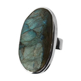 Rough Cut Labradorite Silver Gemstone Rings