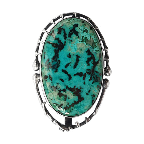 Lattice Turquoise Silver Pendant with Chain
