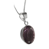 Deep Facetted Amethyst Silver Pendant and Chain