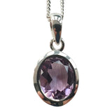Amethyst Glimmer Silver Pendant and Chain