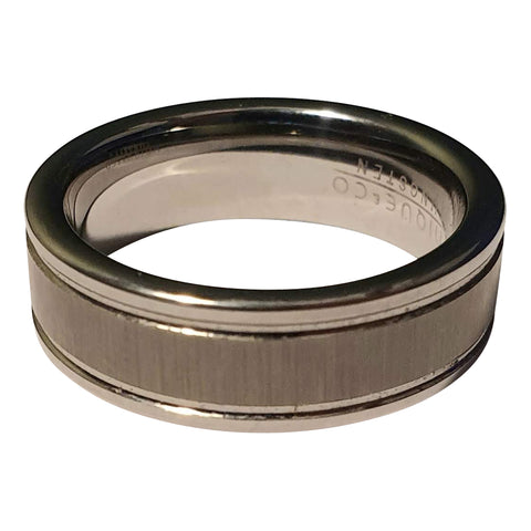 Flat Brushed Tungsten Ring