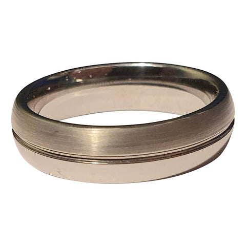Tungsten Two Tone Court Ring