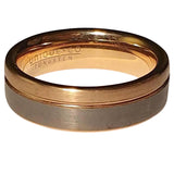 Tungsten and Rose Gold Assymetric Ring