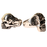 Etched Silver Skull rings