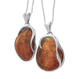Surya Amber Silver Pendant and Chain