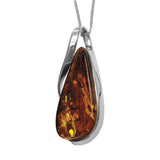 Solaris Amber Silver Pendant and Chain