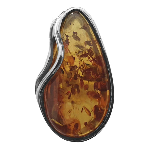 Soleil Amber Silver Ring