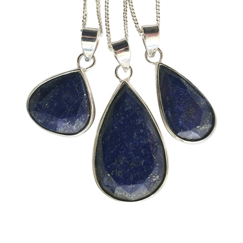 Inama Lapis Lazuli Silver Pendants with Chain