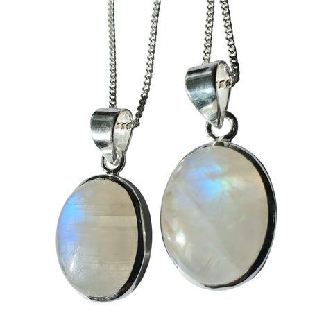 Selene Moonstone Silver Pendants with chain