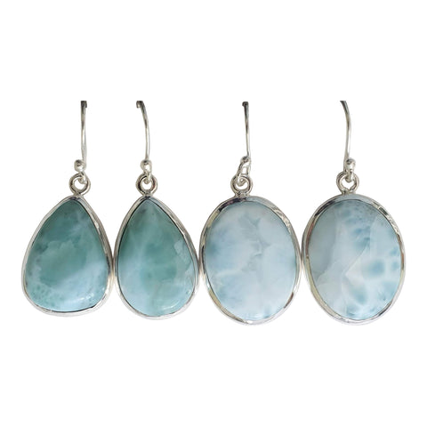 Lara Larimar Silver Drop Earrings