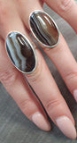 Zebra Botswana Agate Silver Rings