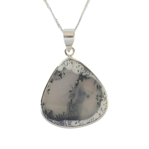 Annis Merlinite Silver Pendant and Chain