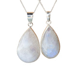 Cassiopeia Moonstone Silver Pendant with Chain