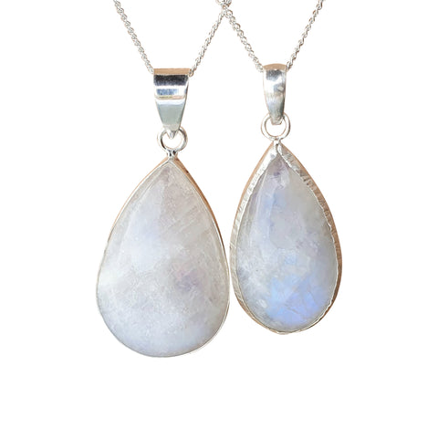 Cassiopeia Moonstone Silver Pendant with Chain