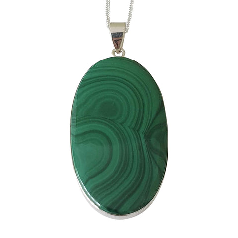 Mvuli Malachite Silver Pendant and Chain