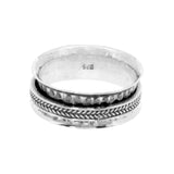 Braided Silver Spinning Ring