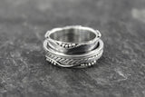 Wide Silver Spinning Ring