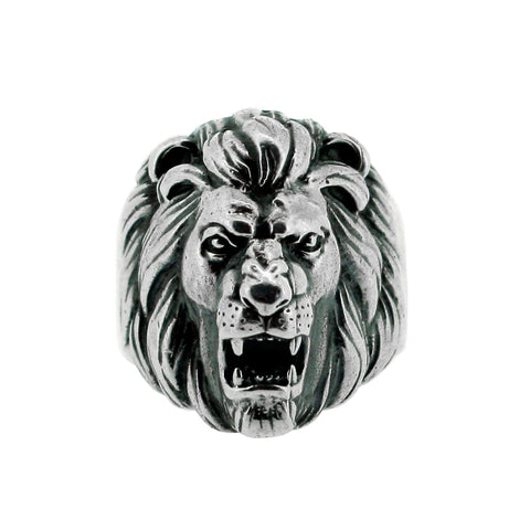Silver Lion Head Masai Ring