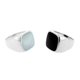 Mother of Pearl and Black Onyx Signet Rings