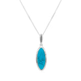 Turquoise Ovate Silver Pendant and Chain