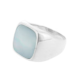Square Mother of Pearl Signet Ring