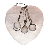 Lattice Rose Quartz Silver PENDANT and Chain