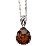 Baroque Amber Silver Pendant and Chain
