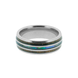 Tungsten, Wood, & Abalone Ring
