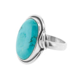 Silver Vine & Turquoise Ring