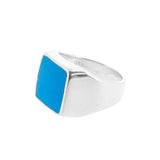Sterling silver signet ring with Turquoise stone