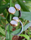 Gold Trimmed Double Moonstone Rings