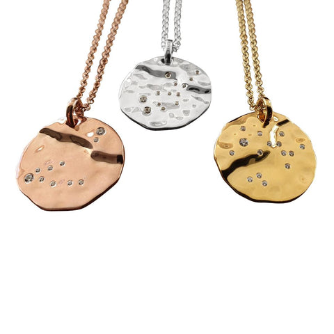 Zodiac Constellation Necklace in Silver, Rose Gold Plated , Yellow Gold Plated